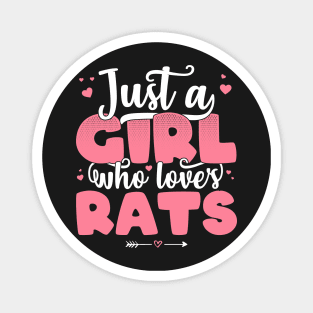 Just A Girl Who Loves Rats - Cute Rat lover gift print Magnet